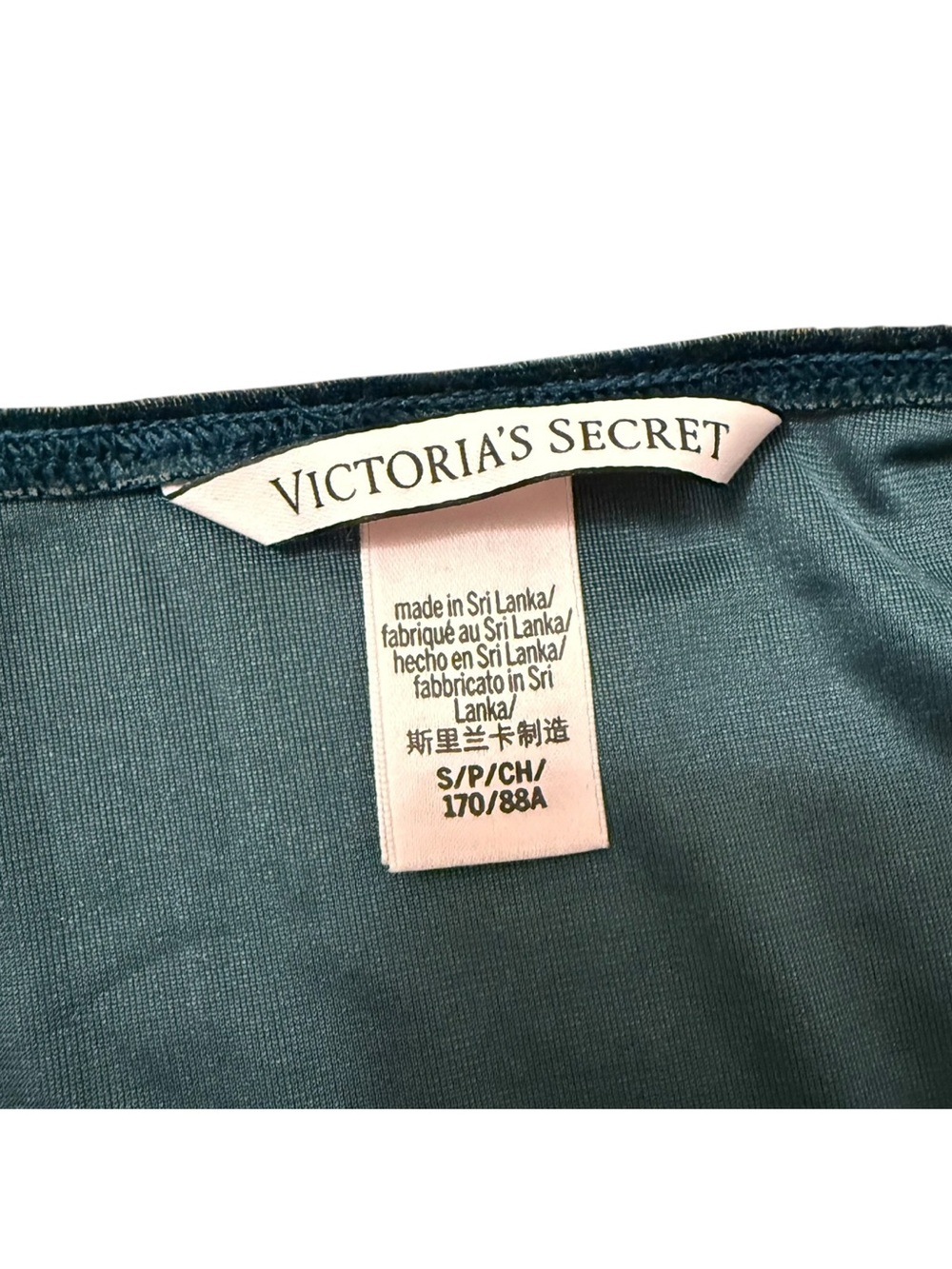 Victoria's Secret Babydoll Velvet Slip Dress Chemise Womens Small Emerald Green - Picture 8 of 8